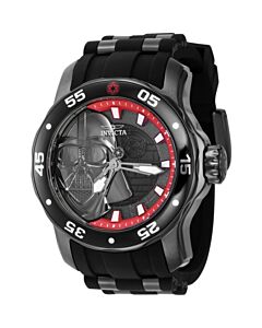Men's Star Wars Silicone and Stainless Steel Gunmetal and Red and Black Dial Watch