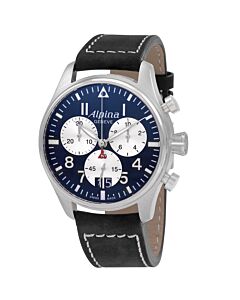 Men's Startimer Pilot Chrono Chronograph Leather Navy Blue Dial Watch