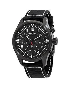 Men's Startimer Pilot Chronograph Leather Black Dial Watch