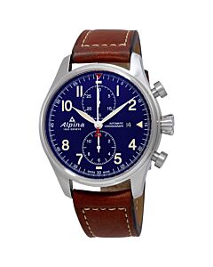 Men's Startimer Pilot Chronograph Leather Navy Blue Dial Watch