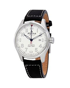 Men's Startimer Pilot Leather White Dial Watch