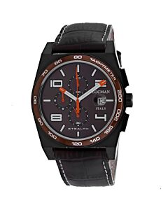Men's Stealth Chronograph Leather Brown Dial Watch