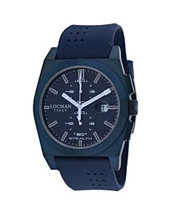 Men's Stealth Chronograph Rubber Blue Dial Watch