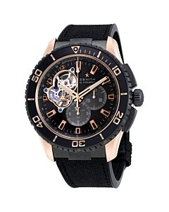 Men's Stratos Spindrift Chronograph Fabric-Covered Rubber Black Dial Watch