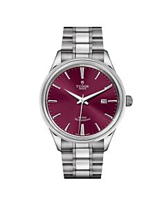 Men's Style Stainless Steel Burgundy Dial Watch