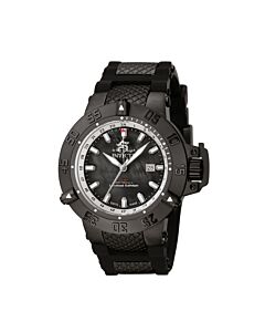Men's Subaqua Noma III GMT Black Polyurethane and Black Ion Plated Stainless Steel