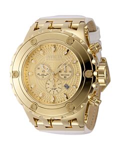Men's Subaqua Chronograph Leather Gold-tone Dial Watch