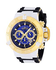 Men's Subaqua Chronograph Silicone with White Plastic Center Blue Dial Watch