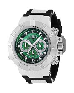 Men's Subaqua Chronograph Silicone and Plastic Silver and Green Dial Watch