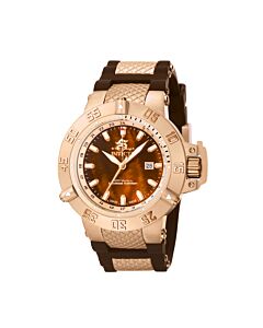 Men's Subaqua Polyurethane with Rose Gold-tone center Brown Mother of Pearl Dial Watch
