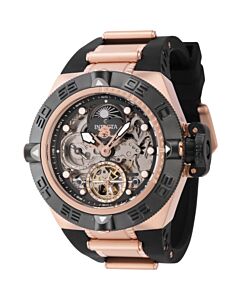 Men's Subaqua Silicone and Stainless Steel Rose Gold and Black Dial Watch