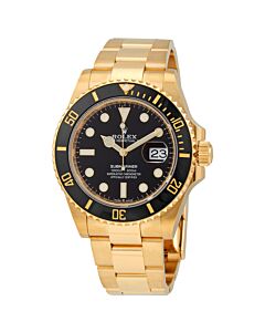 Men's Submariner 18kt Yellow Gold Rolex Oyster Black Dial Watch