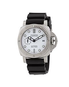 Men's Submersible Rubber White Dial Watch