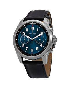 Men's Summit 2 Chronograph (Calfskin) Leather Blue Dial Watch