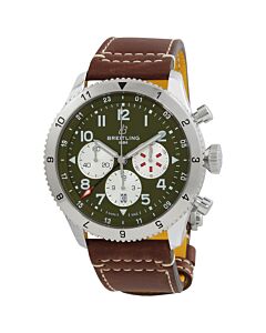 Men's Super AVI Chronograph Leather Green Dial Watch