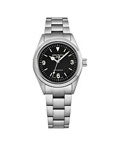 Men's Super Precision Stainless Steel Black Dial Watch