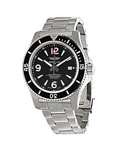 Men's Superocean 44 Stainless Steel Black Dial Watch