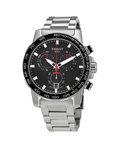 Men's Supersport Chronograph Stainless Steel Black Dial Watch