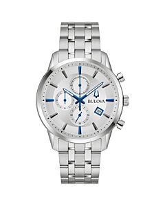 Men's Sutton Chronograph Stainless Steel Silver-tone Dial Watch