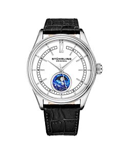 Men's Symphony Leather White Dial Watch