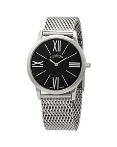Men's Symphony Stainless Steel Mesh Black Dial Watch