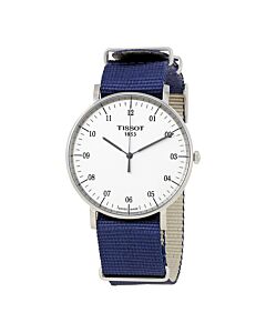 Men's T-Classic Everytime Blue Synthetic Fabric White Dial