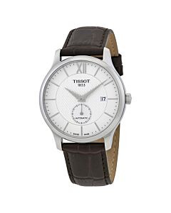 Men's T-Classic Tradition Leather Silver Dial