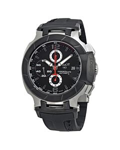 Men's T-Race Chronograph Polyurethane Black Dial Watch