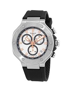 Men's T-Race Chronograph Silicone White Dial Watch