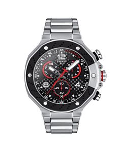 Men's T-Race Chronograph Stainless Steel Black Dial Watch