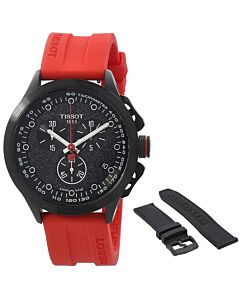 Men's T-Race Cycling Vuelta 2023 Chronograph Silicone Black Dial Watch