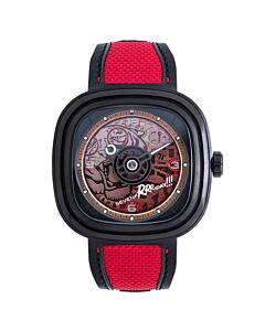 Men's T Series Leather Red Dial Watch