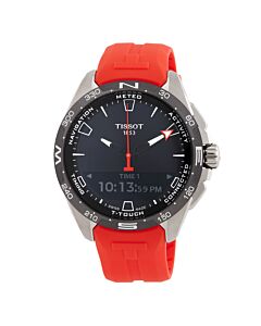 Men's T-Touch Connect Solar Chronograph Silicone Black Dial Watch
