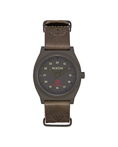 Men's Taka Hayashi Time Teller Leather Black Dial Watch