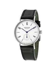 Men's Tangente Leather Galvanized White Silver-plated Dial