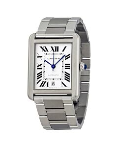 Men's Tank Anglaise Stainless Steel Silvered Opaline Dial