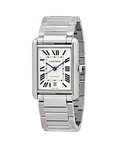 Men's Tank Stainless Steel Silver-tone Dial Watch