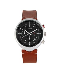 Men's Tempest Chronograph Genuine Leather Black Dial Watch