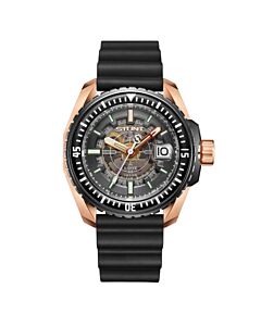 Men's The Halocline Silicone Black (Skeleton Center) Dial Watch