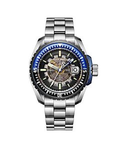 Men's The Halocline Stainless Steel Black (Skeleton Center) Dial Watch