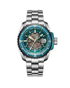 Men's The Halocline Stainless Steel Turquoise (Skeleton Center) Dial Watch