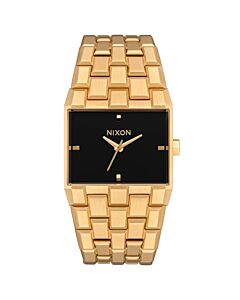 Men's Ticket All Gold Stainless Steel Black Dial Watch
