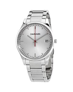 Men's Time Stainless Steel Silver Dial Watch