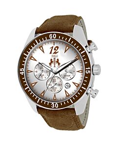 Men's Timeless Chronograph (Synthetic) Leather Silver Dial Watch