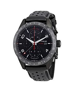 Men's TimeWalker Chronograph Leather (Rubber) Black Dial