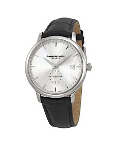 Men's Toccata Leather Silver Dial Watch