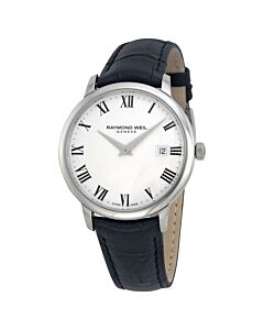 Men's Toccata Leather White Dial Watch