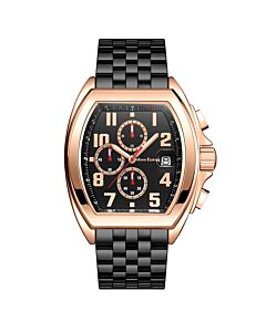 Men's Tonneau Chronograph Stainless Steel Black Dial Watch