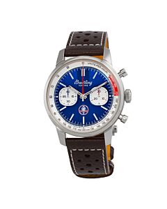Men's Top Time Shelby Cobra Chronograph Leather Blue Dial Watch