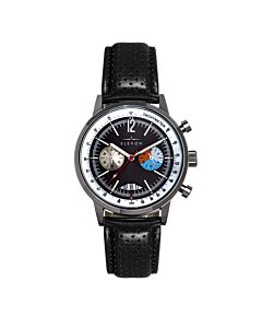 Men's Torque Chronograph Genuine Leather Black Dial Watch